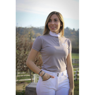 Polo da concorso Pénélope Madrid maniche corte Talpa Marrone Polo da concorso Pénélope Madrid maniche corte Talpa Marrone