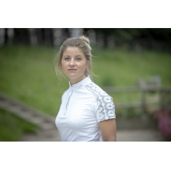 Polo Pénélope Anais Maniche corte Bianco