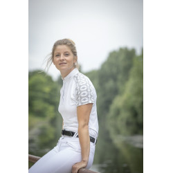 Polo Pénélope Anais Maniche corte Bianco