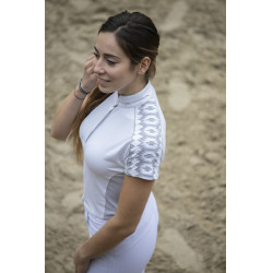 Polo Pénélope Anais Maniche corte Bianco