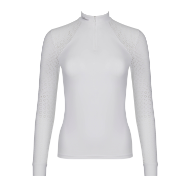 Polo da concorso LeMieux Olivia a maniche lunghe Bianco Polo da concorso LeMieux Olivia a maniche lunghe Bianco