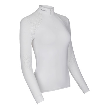 Polo da concorso LeMieux Olivia a maniche lunghe Bianco Polo da concorso LeMieux Olivia a maniche lunghe Bianco
