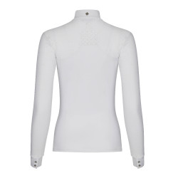 Polo da concorso LeMieux Olivia a maniche lunghe Bianco