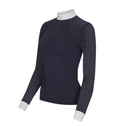 Polo da concorso LeMieux Olivia a maniche lunghe Blu navy