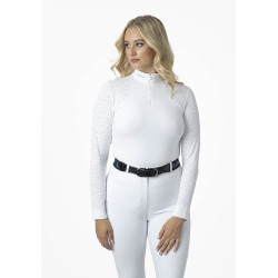 Polo da concorso LeMieux Olivia a maniche lunghe Bianco