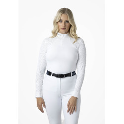 Polo da concorso LeMieux Olivia a maniche lunghe Bianco