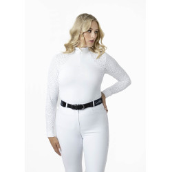 Polo da concorso LeMieux Olivia a maniche lunghe Bianco