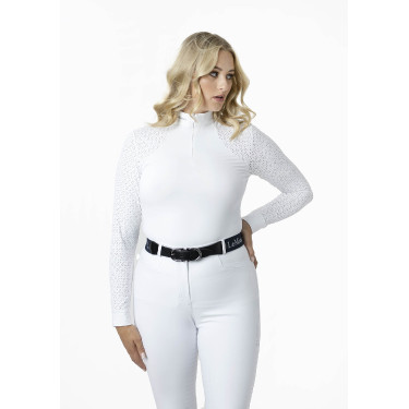 Polo da concorso LeMieux Olivia a maniche lunghe Bianco Polo da concorso LeMieux Olivia a maniche lunghe Bianco