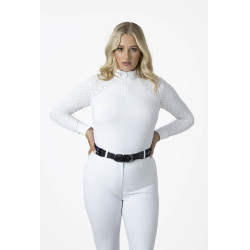 Polo da concorso LeMieux Olivia a maniche lunghe Bianco