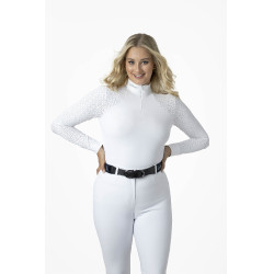 Polo da concorso LeMieux Olivia a maniche lunghe Bianco
