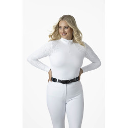 Polo da concorso LeMieux Olivia a maniche lunghe Bianco