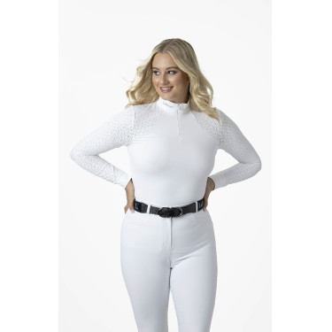 Polo da concorso LeMieux Olivia a maniche lunghe Bianco Polo da concorso LeMieux Olivia a maniche lunghe Bianco