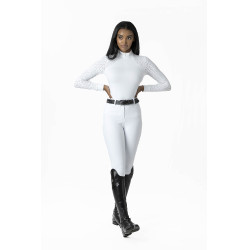 Polo da concorso LeMieux Olivia a maniche lunghe Bianco