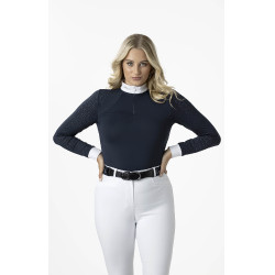 Polo da concorso LeMieux Olivia a maniche lunghe Blu navy