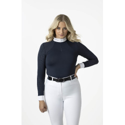 Polo da concorso LeMieux Olivia a maniche lunghe Blu navy