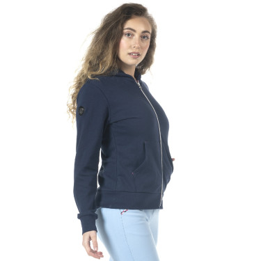 Felpa con zip da donna Obera Flags & Cup Blu navy