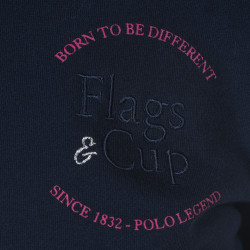 Felpa con zip da donna Obera Flags & Cup Blu navy