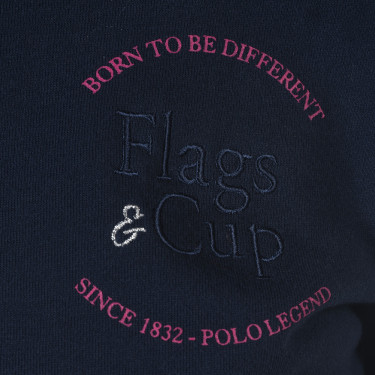 Felpa con zip da donna Obera Flags & Cup Blu navy