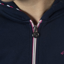 Felpa con zip da donna Obera Flags & Cup Blu navy