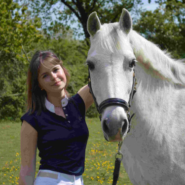 Polo Equithème Brussels con strass Blu navy