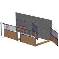 Séparation de box pivotante barreaudée / bois 3 m La Gée Séparation de box pivotante barreaudée / bois 3 m La Gée