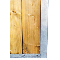 Separazione per box scorrevole con inferriata e base in legno 3 m La Gée