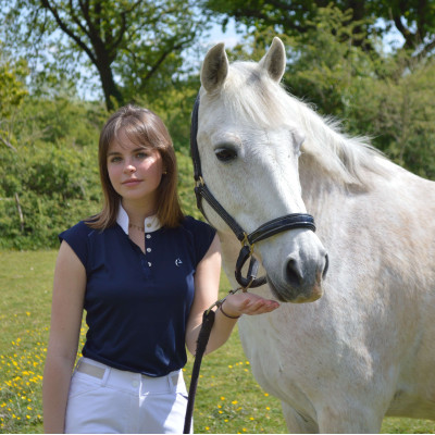 Polo Equithème Brussels avec strass Bleu marine
