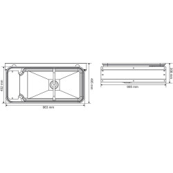 Abbeveratoio Polybac 75 M doppio con bordo a cordone e supporto di fissaggio La Gée