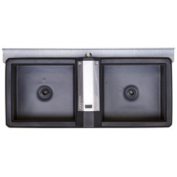 Abbeveratoio Polybac 72M doppio con bordo interno e supporto di fissaggio La Gée