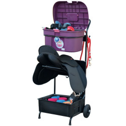 Carrello porta-sella con bauletto per la pulizia Box Colors La Gée Viola / rosa