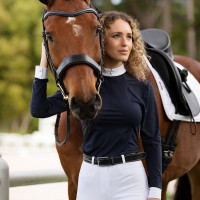 Polo da concorso LeMieux Olivia a maniche lunghe Blu navy