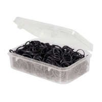 Scatola da 500 elastici per criniera Nero Scatola da 500 elastici per criniera Nero