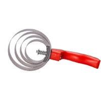 Curry comb metallica rotonda con manico Imperial Riding Rosso