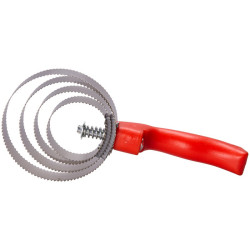 Curry comb metallica rotonda con manico Imperial Riding Rosso