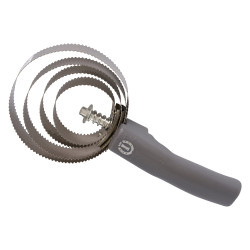 Curry comb metallica rotonda con manico Imperial Riding Grigio scintillante