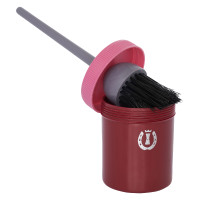 Pennello per grasso per zoccoli con vasetto Imperial Riding Rosa / bordeaux / argento