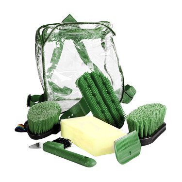 Set di toelettatura Horze (6 pezzi) Verde