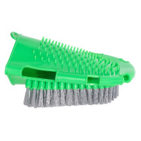 Guanto da striglia con spazzola e lato massaggiante Imperial Riding Neon verde
