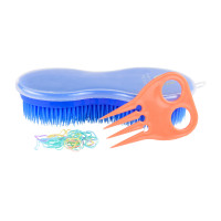 Spazzola Perfection ed elastici per criniera Imperial Riding Blu