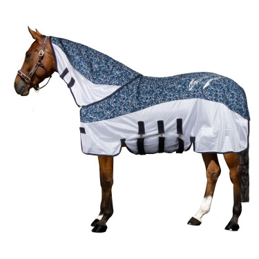 Copricollo anti-mosche e pioggia Imperial Riding Super-dry Carly Bloom della marina Blu Copricollo anti-mosche e pioggia Imperial Riding Super-dry Carly Bloom della marina Blu