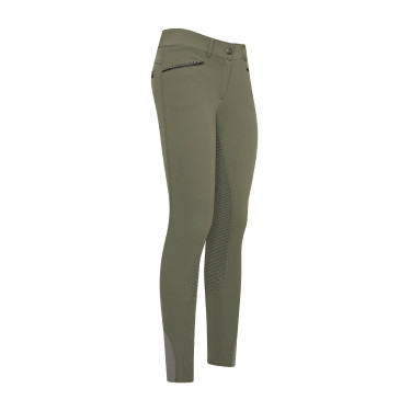 Pantaloni da equitazione Imperial Riding El Capone a vita alta FullGrip Esercito Kaki