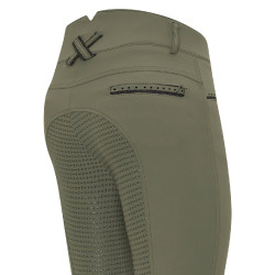 Pantaloni da equitazione Imperial Riding El Capone a vita alta FullGrip Esercito Kaki
