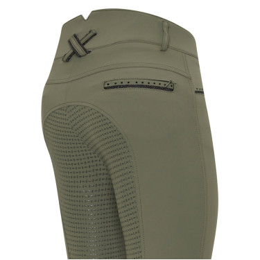 Pantaloni da equitazione Imperial Riding El Capone a vita alta FullGrip Esercito Kaki