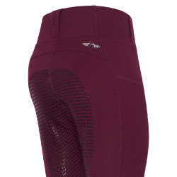 Leggings da equitazione HV Polo Luci FullGrip Bacca scura Rosso
