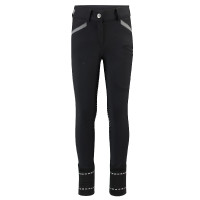 Pantaloni da equitazione HV Polo James Boys FullGrip Nero