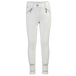 Pantaloni da equitazione HV Polo June Girls FullGrip Bianco