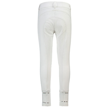 Pantaloni da equitazione HV Polo June Girls FullGrip Bianco
