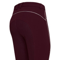Pantaloni da equitazione HV Polo Lux invernali FullGrip Bacca scura Rosso