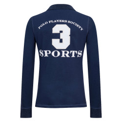 Polo Favouritas EQ a maniche lunghe HV Polo Denim mélange Blu