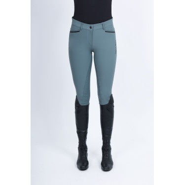 Pantaloni da equitazione Imperial Riding El Capone a vita alta FullGrip Saggio scuro Blu